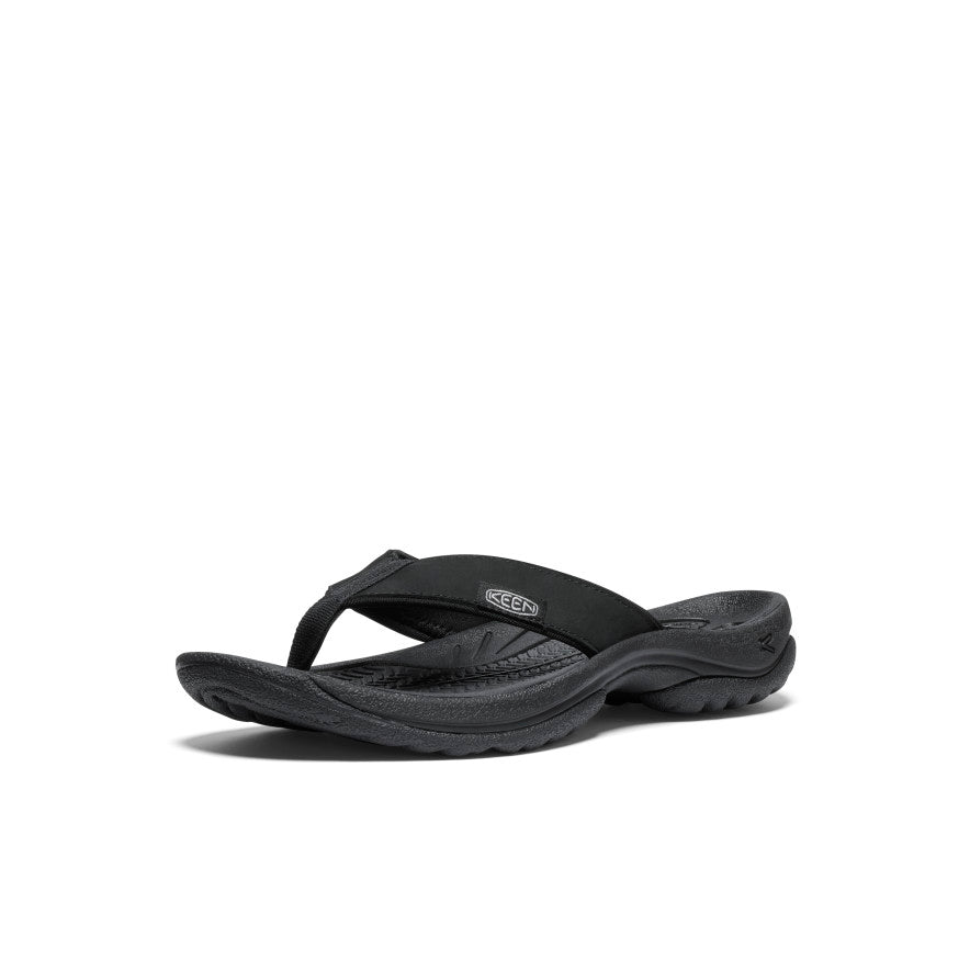 Womens Kona Leather Flip-Flop BlackVapor