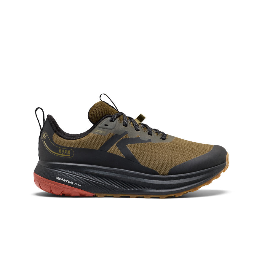 Mens Roam Waterproof Trail Running Shoe Dark OliveBurnt Brick