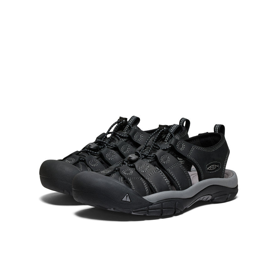 Mens Newport Leather Sandal BlackSteel Grey
