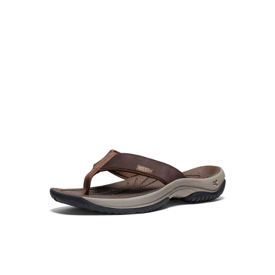 Mens Kona Leather Flip-Flop JavaDark Earth