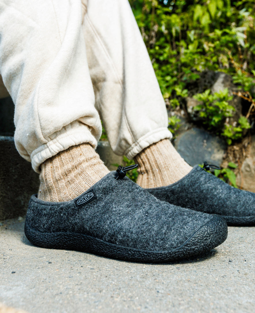 Mens Howser III Slide Charcoal Grey FeltBlack
