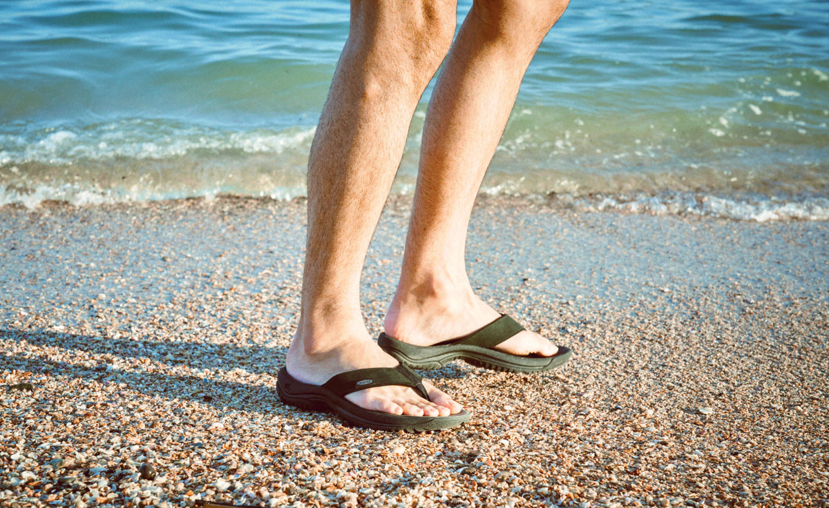 Mens Kona Leather Flip-Flop JavaDark Earth