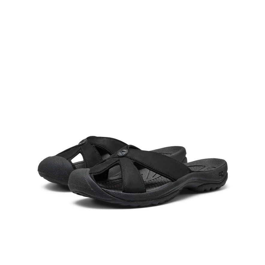 Womens Bali Leather Slide Sandal BlackBlack