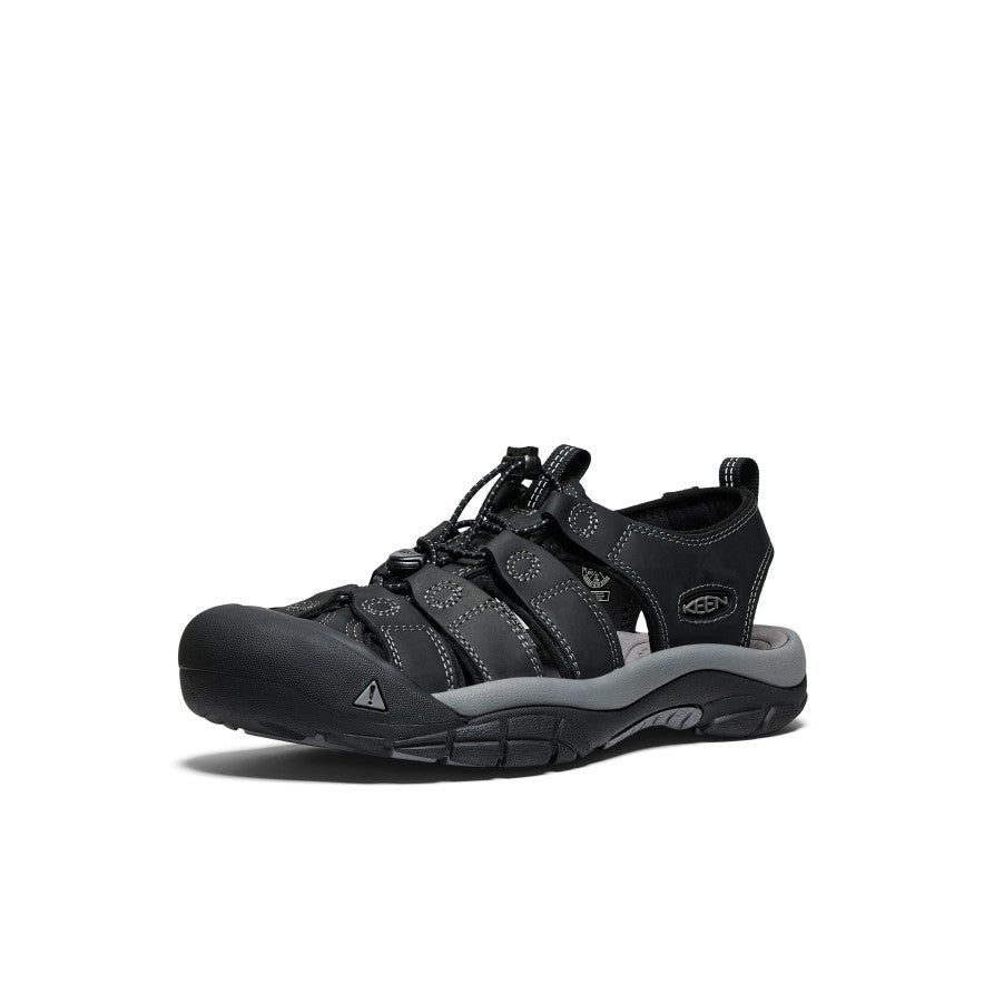Mens Newport Leather Sandal BlackSteel Grey