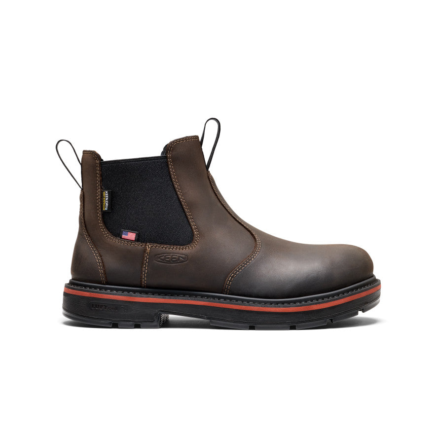 Mens Liberty Chelsea 90 Heel Waterproof Work Boot Carbon Toe Coffee BeanBlack