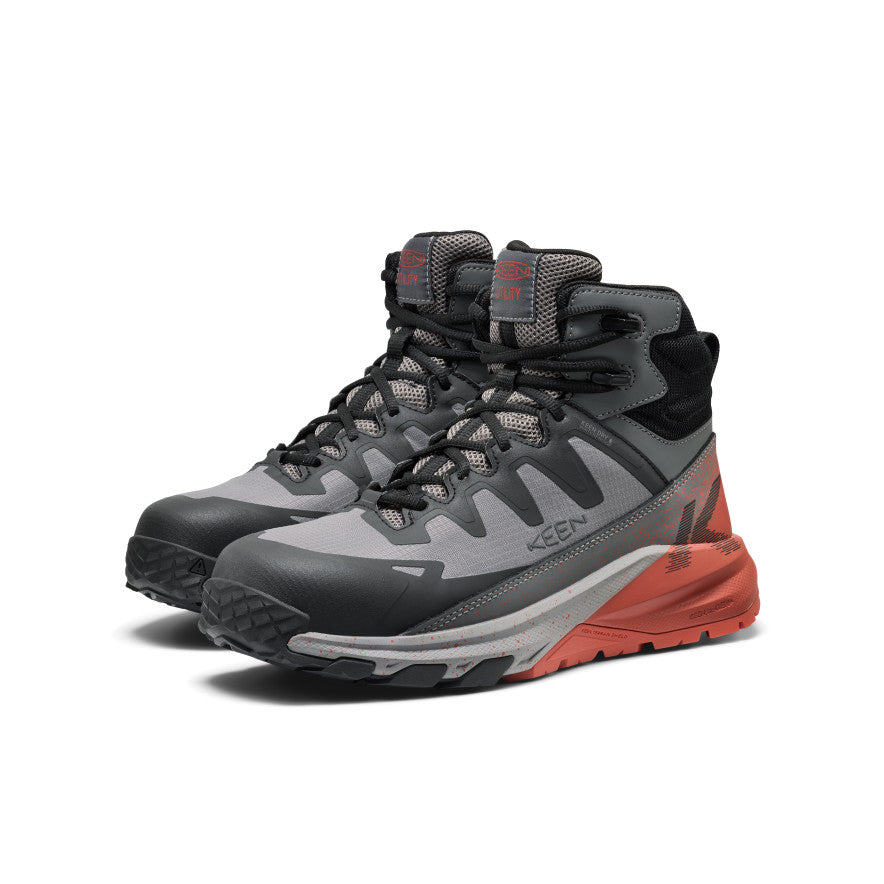 Mens Targhee Blur Waterproof Work Boot Carbon Toe Steel GreyBlack