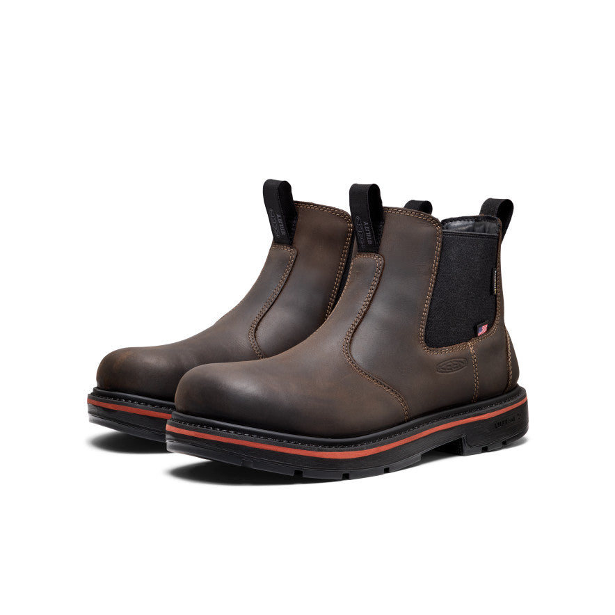 Mens Liberty Chelsea 90 Heel Waterproof Work Boot Carbon Toe Coffee BeanBlack