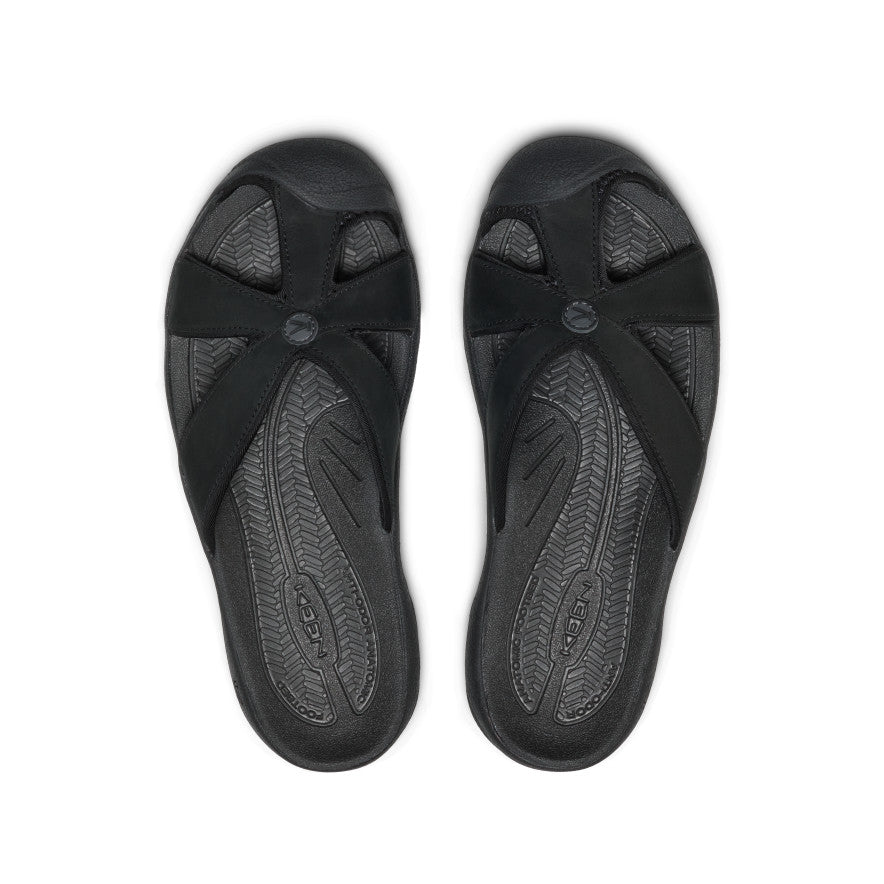 Womens Bali Leather Slide Sandal BlackBlack