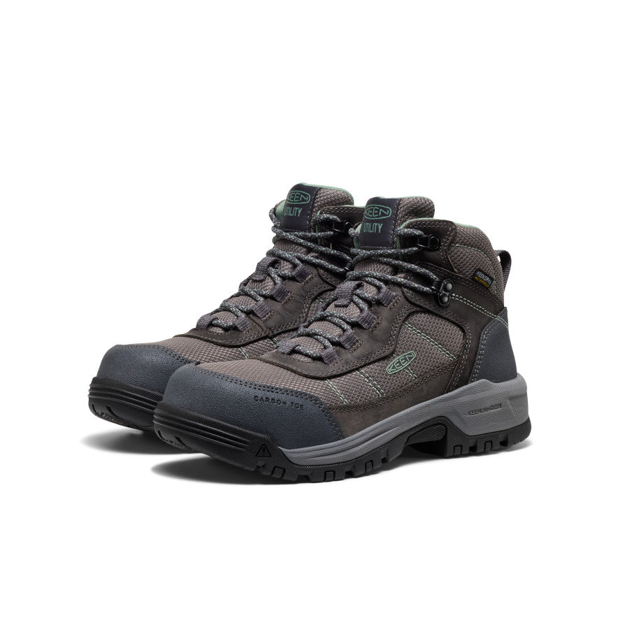 Womens Skokie Waterproof Work Boot Carbon Toe MagnetBlack