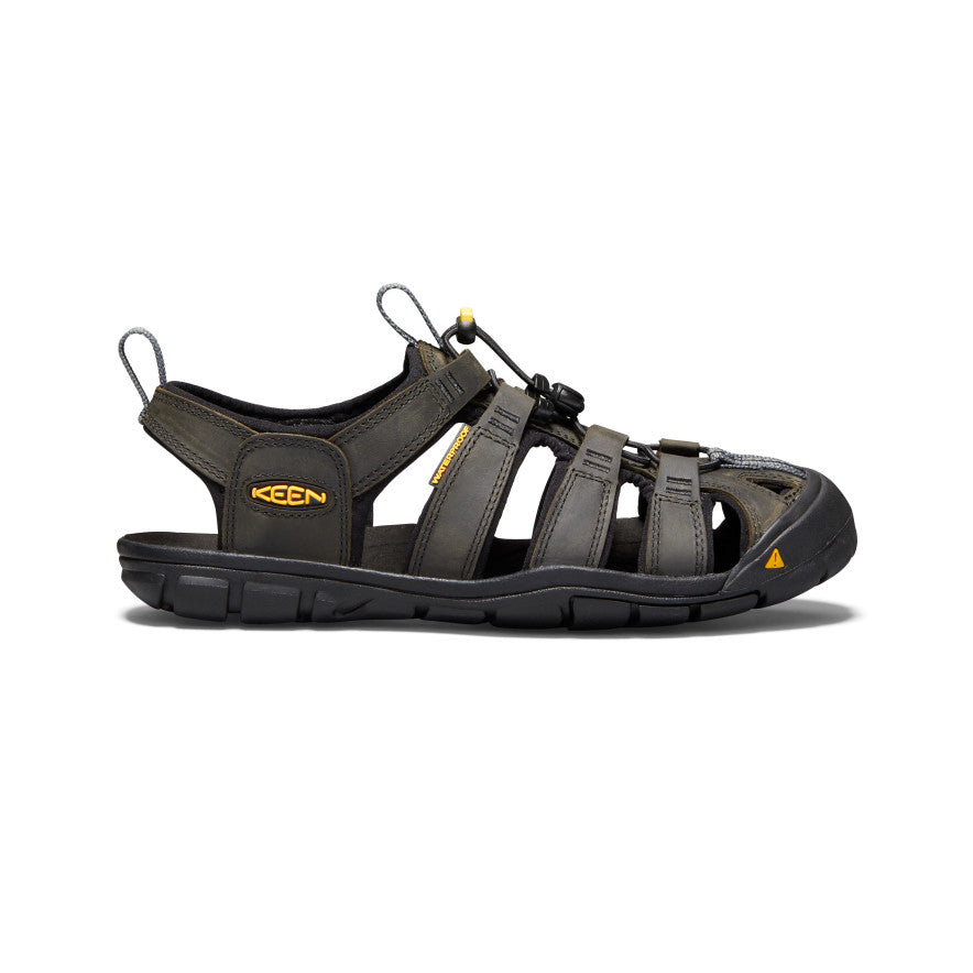 Mens Clearwater CNX Leather Sandal MagnetBlack