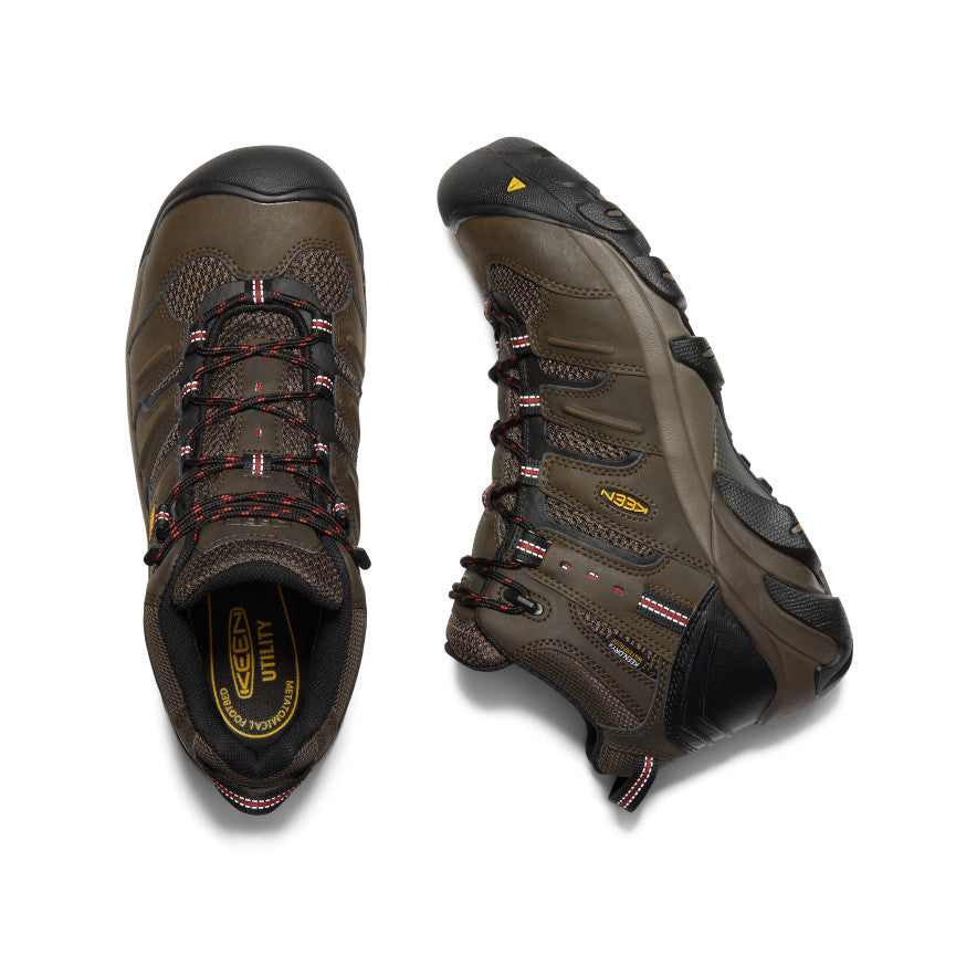 Mens Lansing Mid Waterproof Steel Toe Cascade BrownBrindle