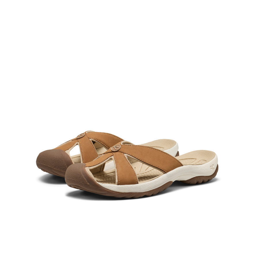 Womens Bali Leather Slide Sandal ChipmunkBirch