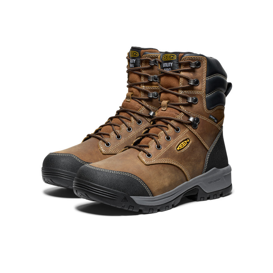 Mens Evanston 8 Insulated Waterproof Boot Soft Toe BisonBlack