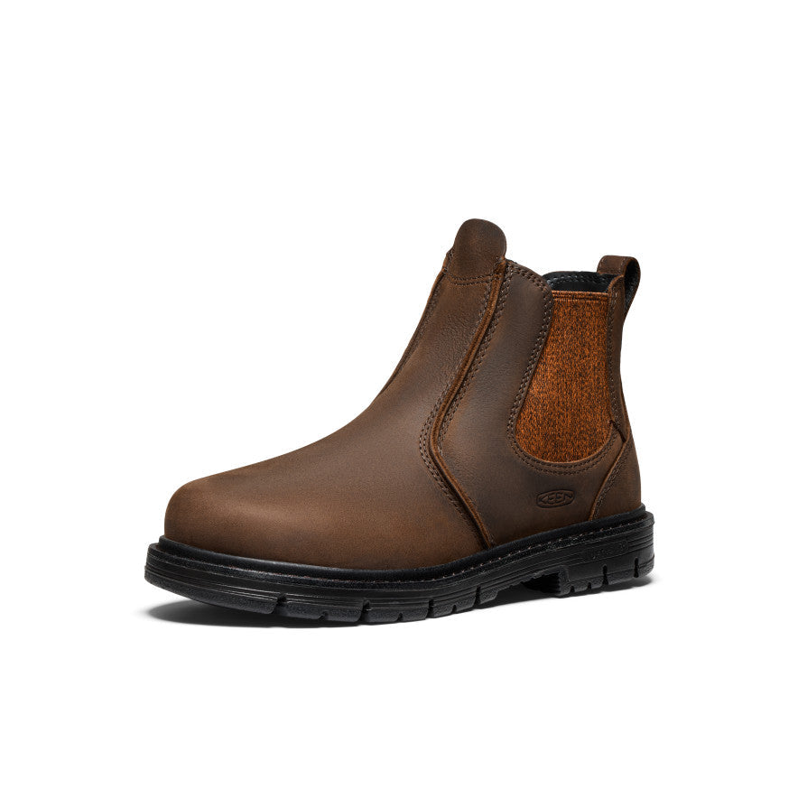 Womens San Jose Chelsea 90 Heel Boot Aluminum Toe Cascade BrownBlack