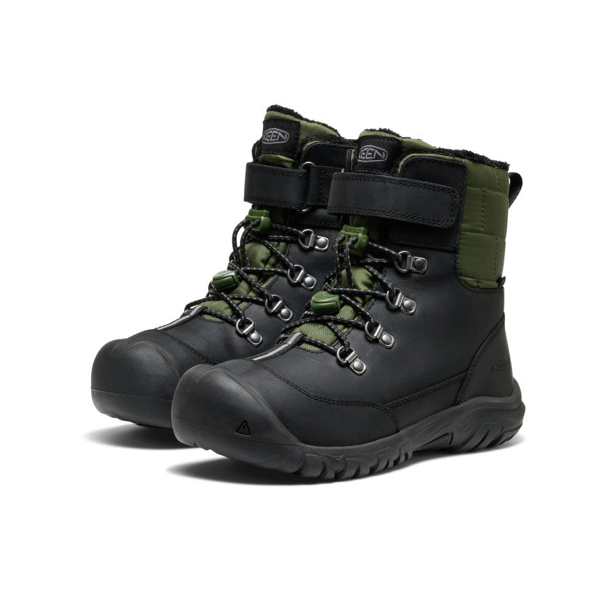 Big Kids Kanibou Waterproof Winter Boot BlackBronze Green