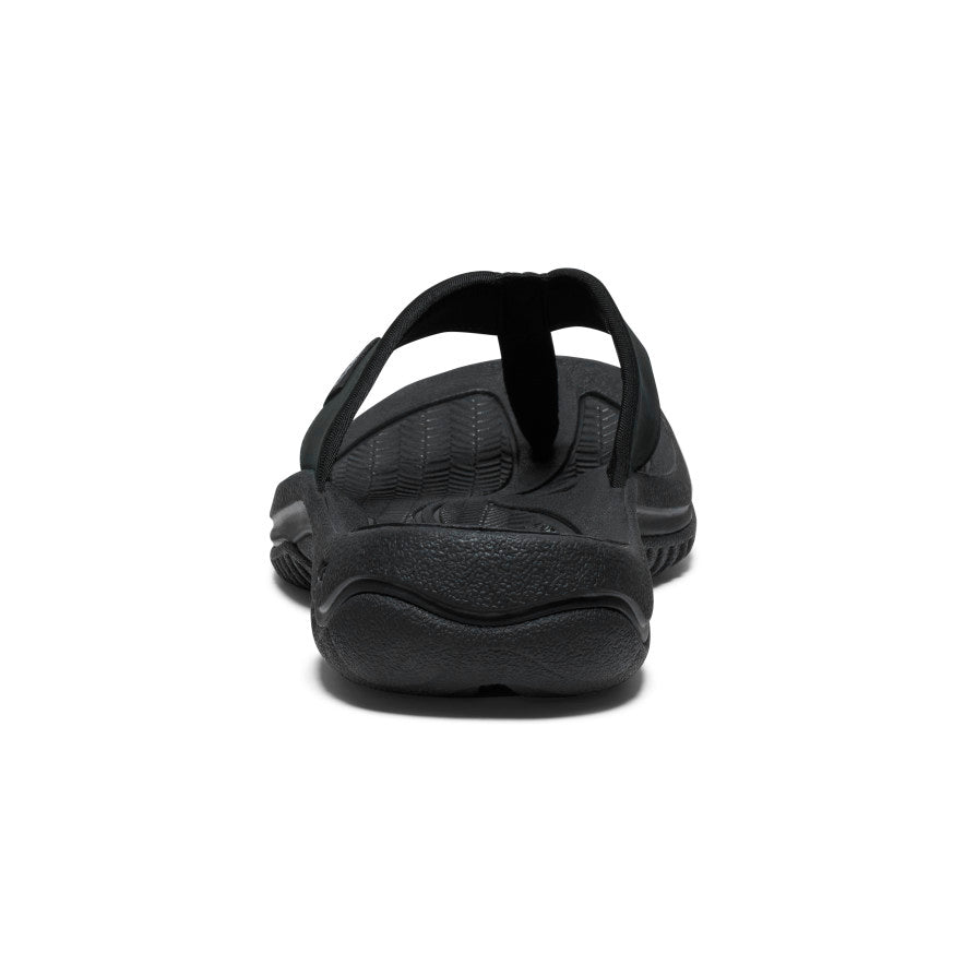 Mens Kona Leather Flip-Flop BlackSteel Grey
