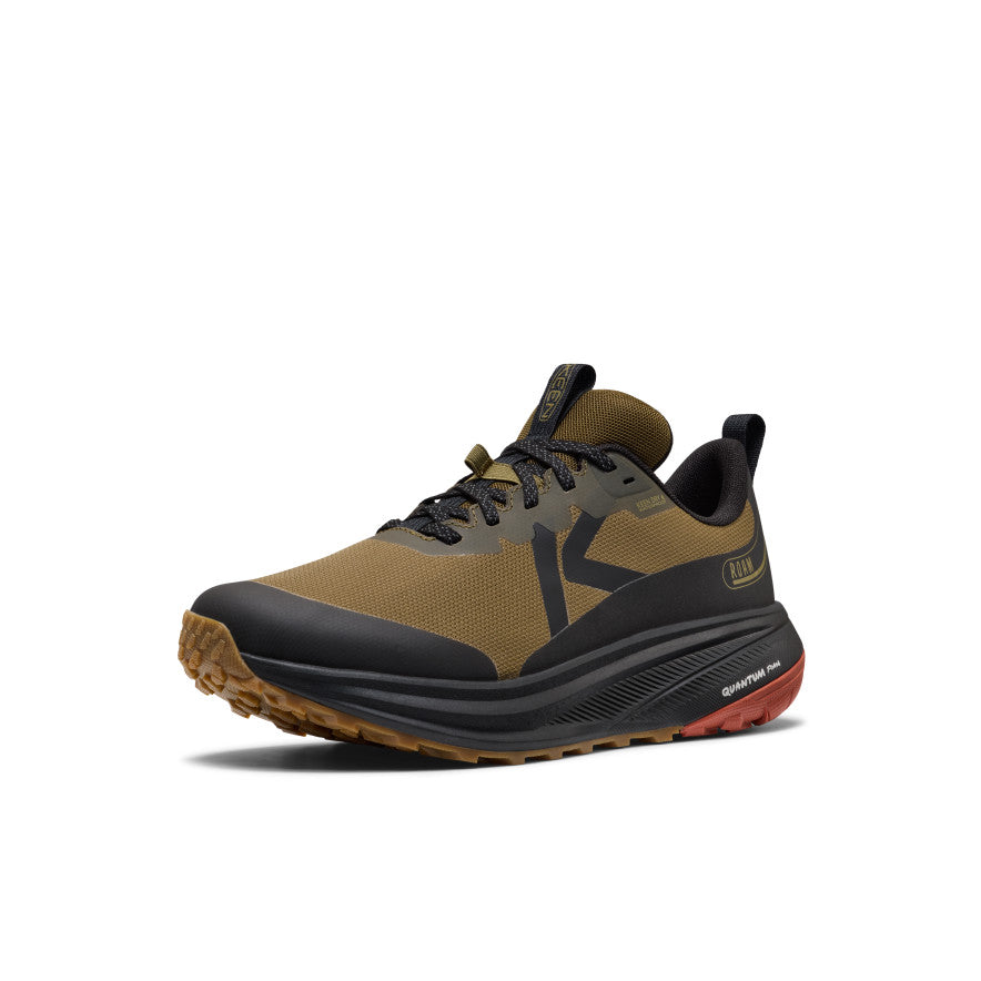 Mens Roam Waterproof Trail Running Shoe Dark OliveBurnt Brick