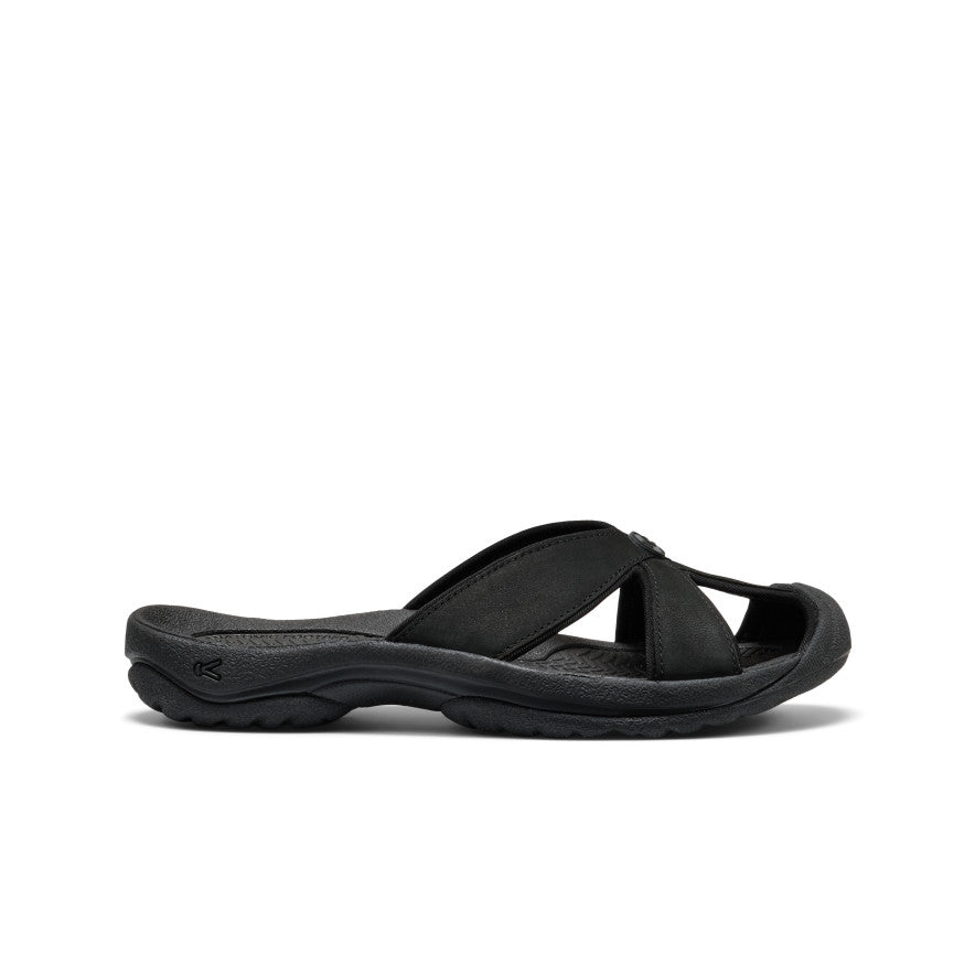 Womens Bali Leather Slide Sandal BlackBlack