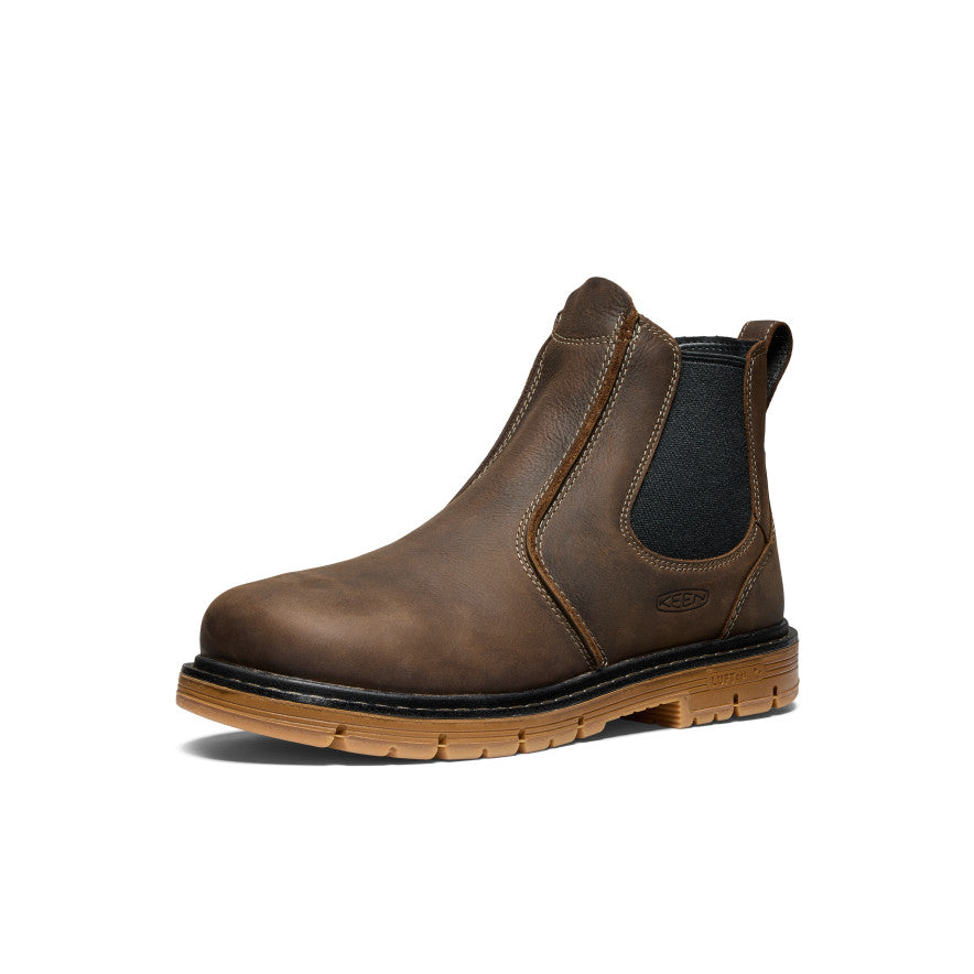 Mens San Jose Chelsea 90 Heel Boot Aluminum Toe Cascade BrownGum