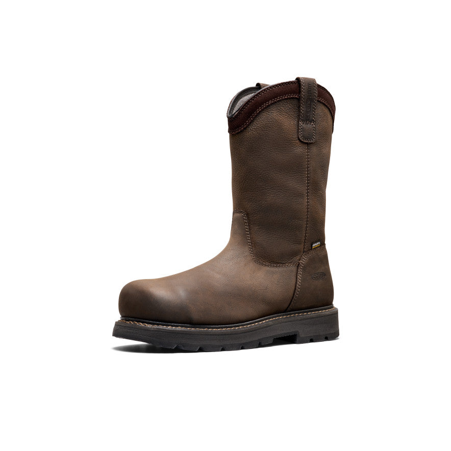 Mens Cincinnati Pull-On 90 Heel Waterproof Work Boot Carbon Toe Chocolate BrownBlack