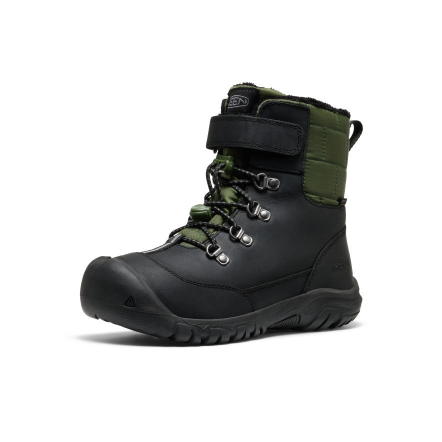 Big Kids Kanibou Waterproof Winter Boot BlackBronze Green