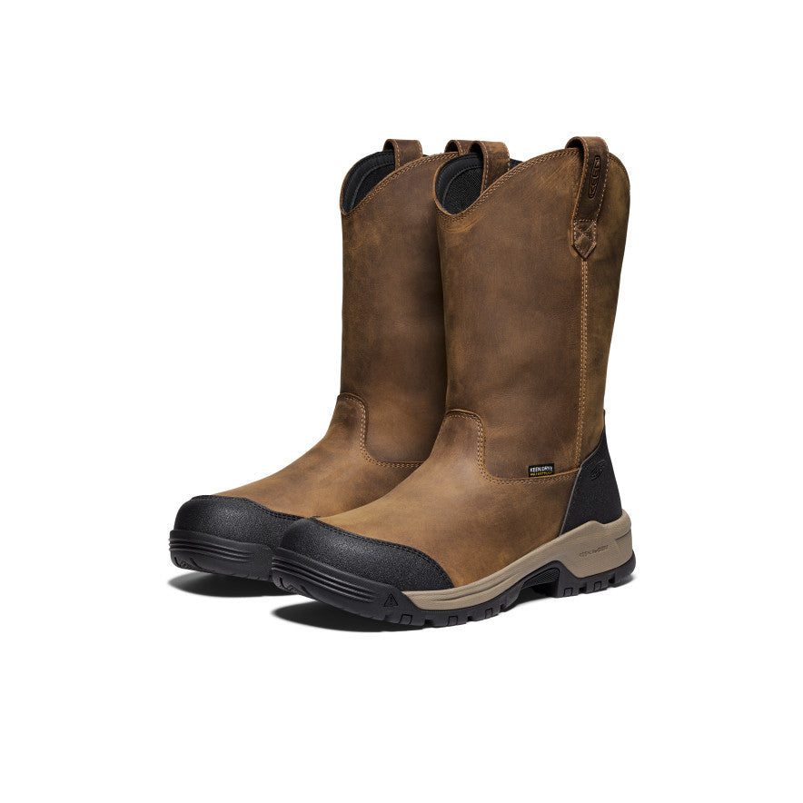 Mens Evanston Pull-On Waterproof Boot Soft Toe BisonBlack