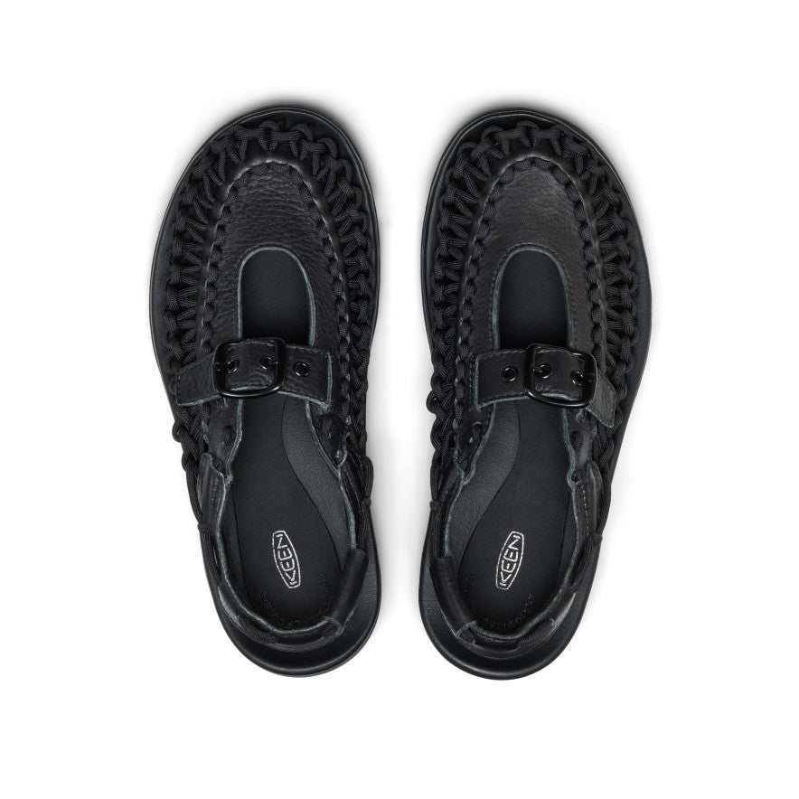 All Gender UNEEK PLT Mary Jane Sneaker Black Smooth Lea