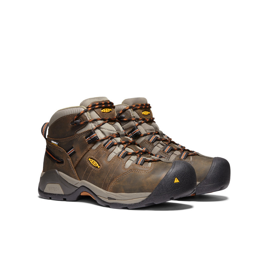 Mens Detroit XT Waterproof Boot Soft Toe Black OliveLeather Brown
