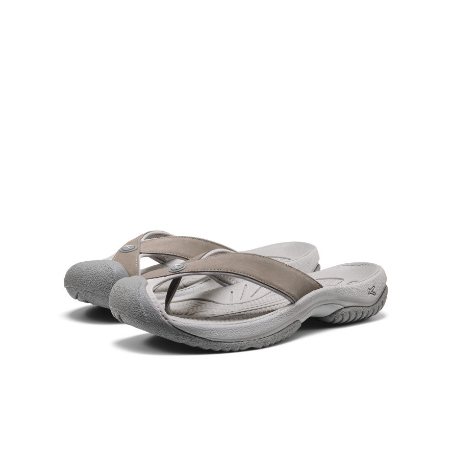 Mens Waimea Leather Flip-Flop MonochromeSteel Grey