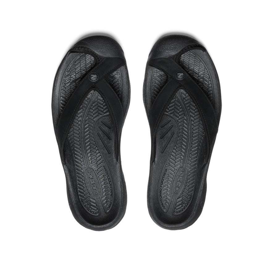 Womens Waimea Leather Flip-Flop BlackBlack