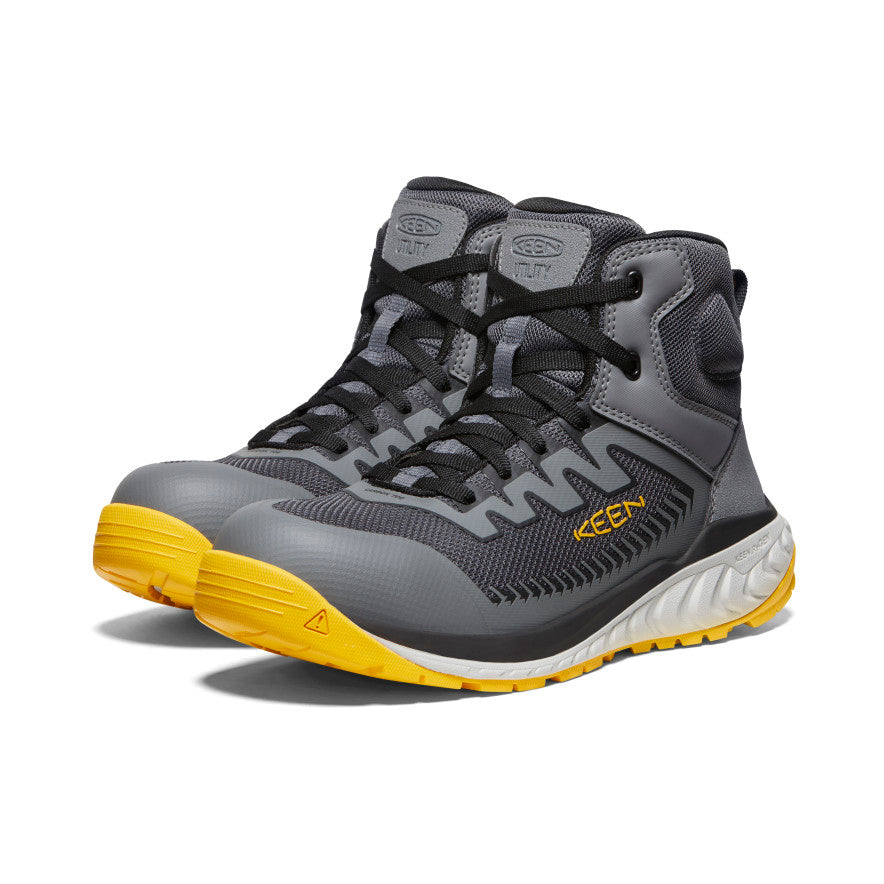 Mens Arvada Mid Work Sneaker Carbon Toe BlackKeen Yellow