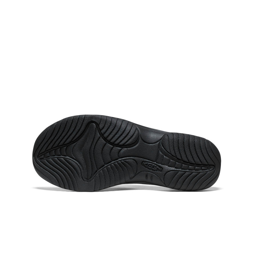 Mens Kona Leather Flip-Flop BlackSteel Grey