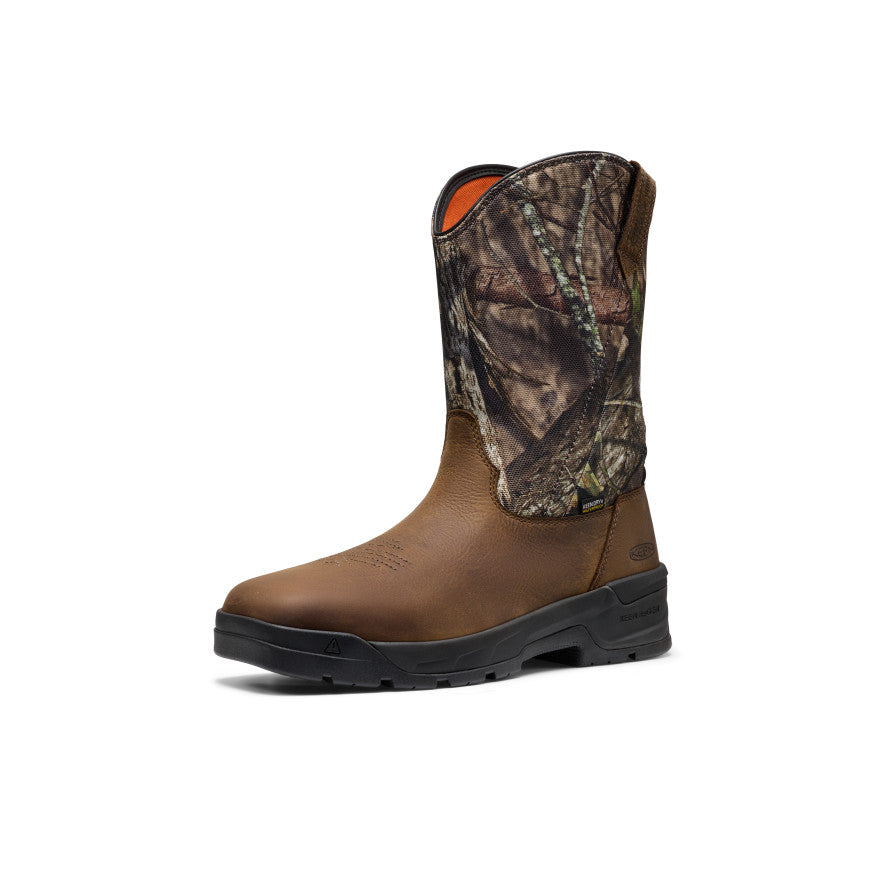 Mens Flatland Pull-On Waterproof Work Boot Soft Toe MOSSY OAK BREAK-UP COUNTRY