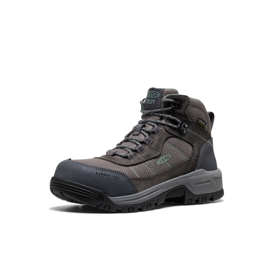 Womens Skokie Waterproof Work Boot Carbon Toe MagnetBlack
