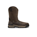 Mens Flatland Pull-On Waterproof Work Boot Carbon Toe Dark BrownBlack