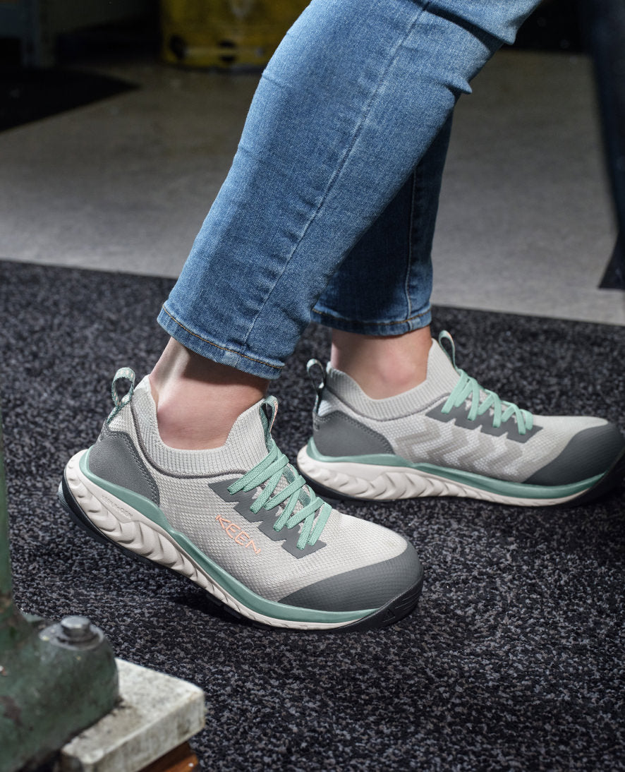 Womens Arvada Shift Work Sneaker Carbon Toe Steel GreyGranite Green