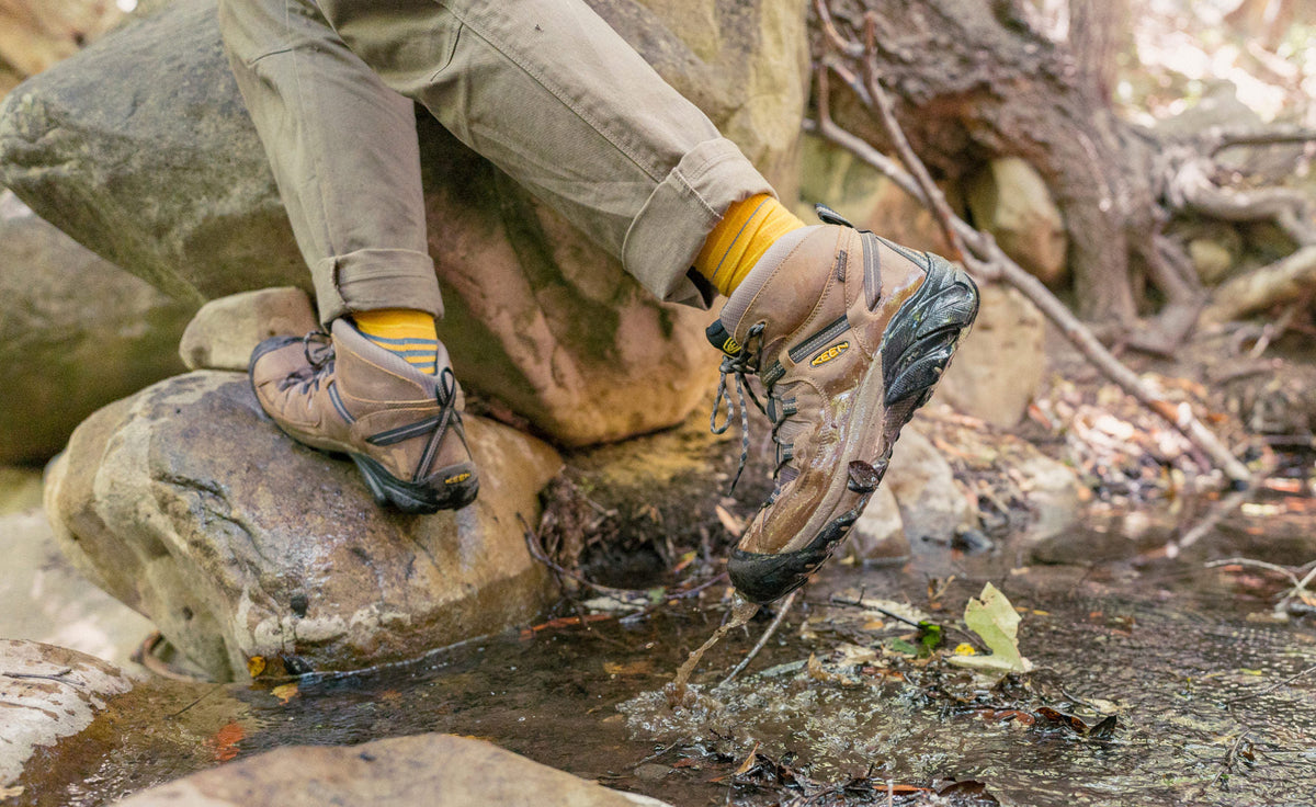 Mens Targhee II Mid Waterproof Hiking Boots Black OliveYellow