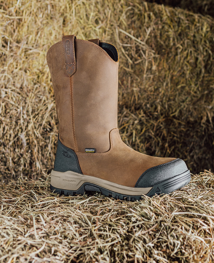 Mens Evanston Pull-On Waterproof Boot Soft Toe BisonBlack