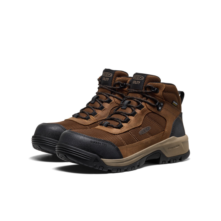 Mens Skokie Waterproof Work Boot Carbon Toe Dark EarthBlack
