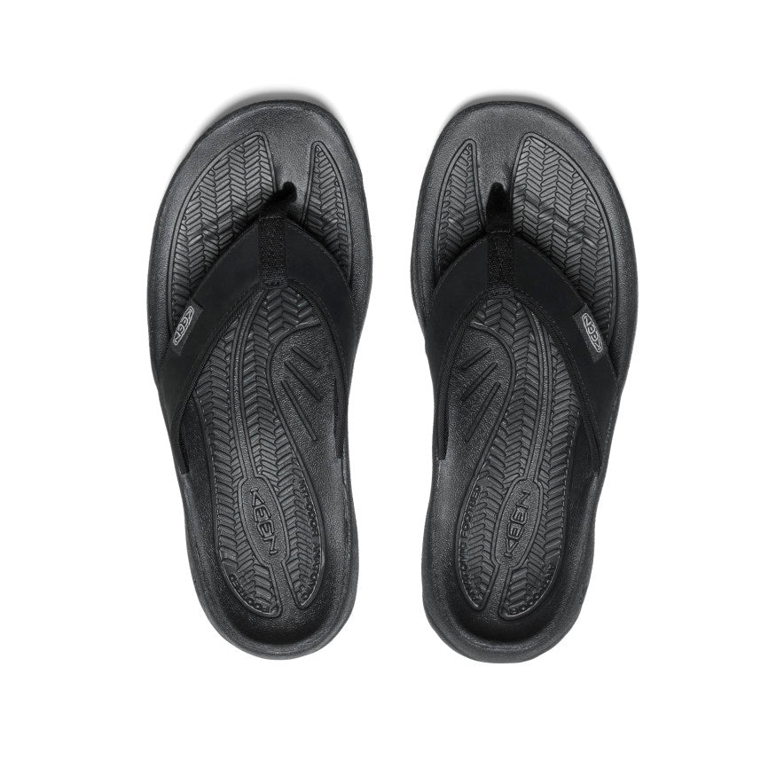 Womens Kona Leather Flip-Flop BlackVapor