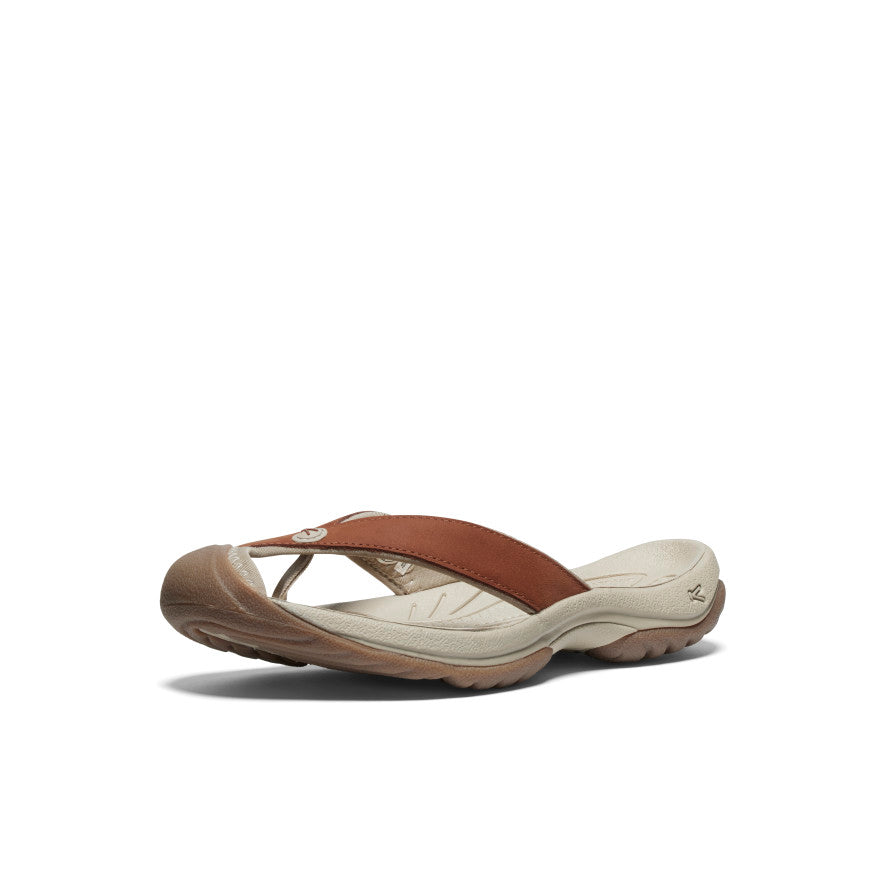 Womens Waimea Leather Flip-Flop Sorrel HorsePlaza Taupe