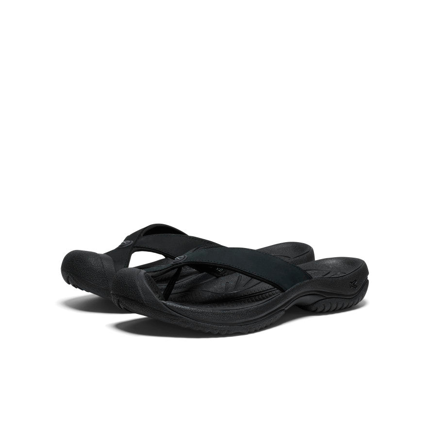 Mens Waimea Leather Flip-Flop BlackBlack