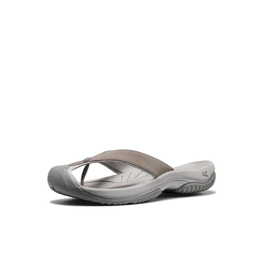 Mens Waimea Leather Flip-Flop MonochromeSteel Grey