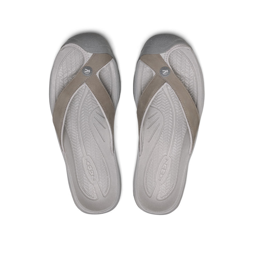 Mens Waimea Leather Flip-Flop MonochromeSteel Grey