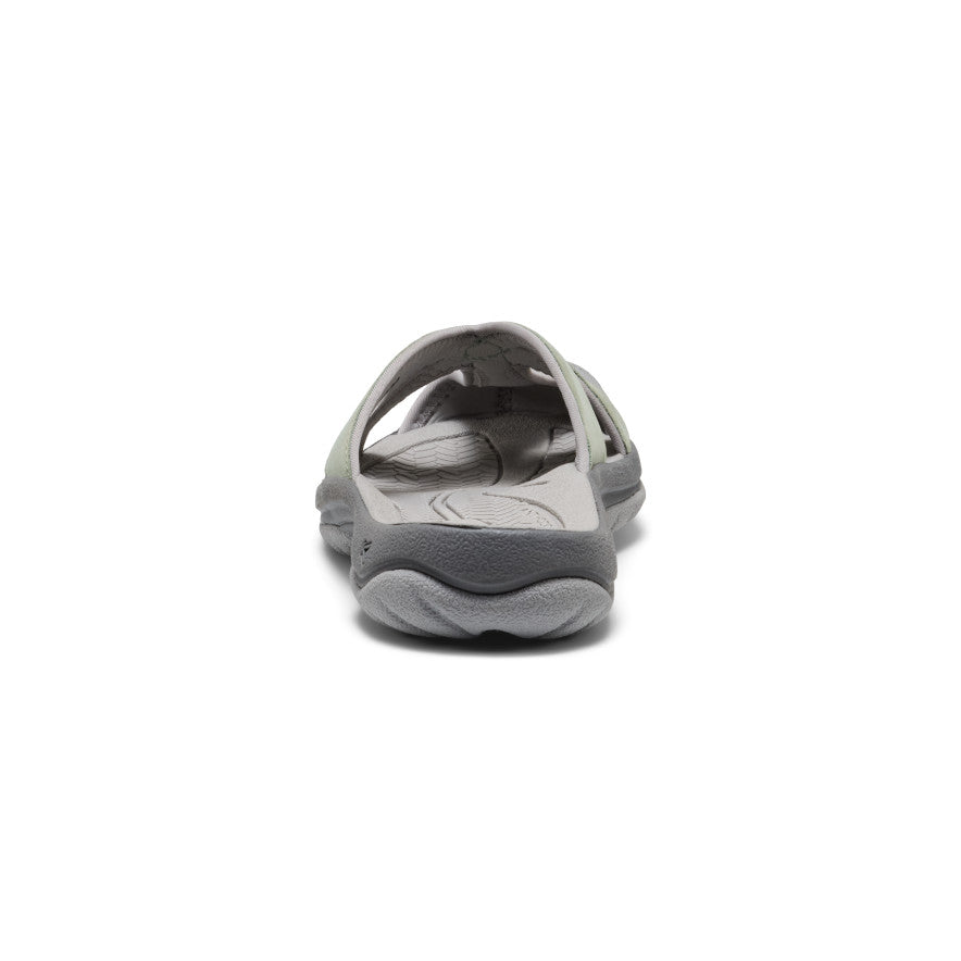 Womens Bali Leather Slide Sandal Lily PadSteel Grey