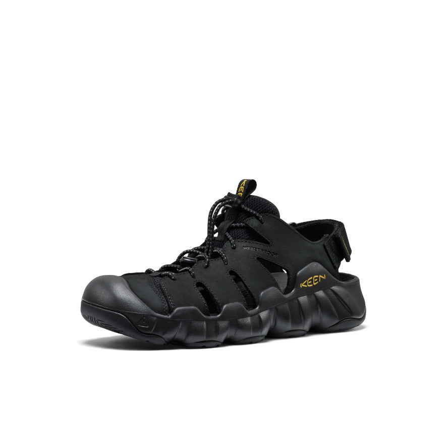 Mens Hyperport Fisherman Leather Sandal BlackKeen Yellow