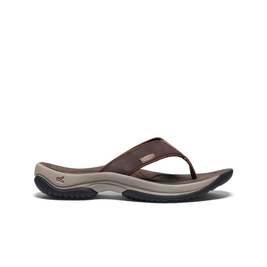 Mens Kona Leather Flip-Flop JavaDark Earth