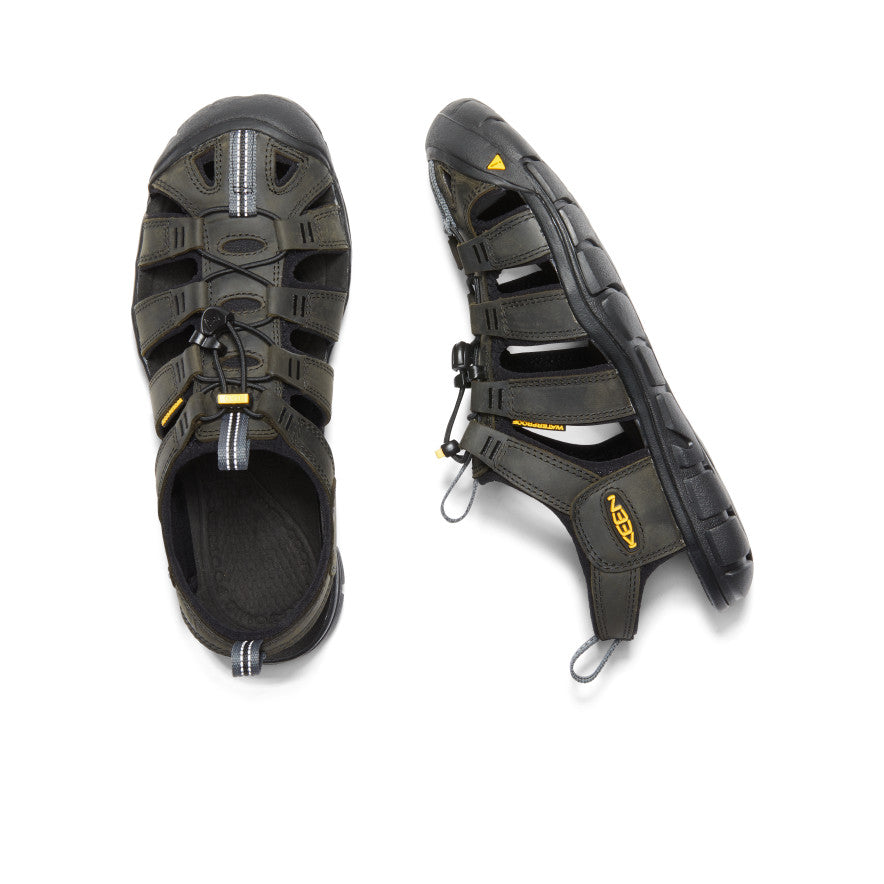 Mens Clearwater CNX Leather Sandal MagnetBlack